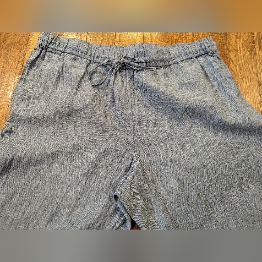 Charter club Luxury blue linen Drawstring-Waist Pants Size XL fit 1x - Picture 10 of 13